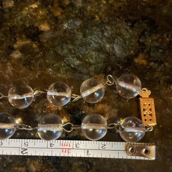 Antique Crystal & Amethyst Pool of Light Style Necklace